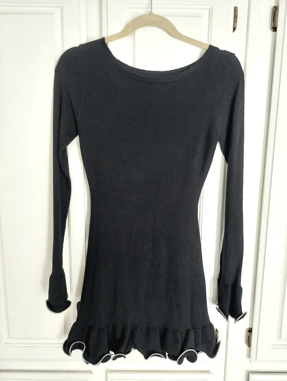 Innovare Denim Anand Asymmetric Wavy Long Sleeve Mini Dress Size S - Picture 4 of 16